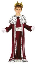 COSTUME GASPARE CARNEVALE BAMBINO VESTITO GUIRMA PRESEPE RE MAGIO AMARANTO