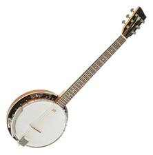GEWA Select Bluegrass Banjo 6 corde 6 corde Remo pelliccia valigia mogano
