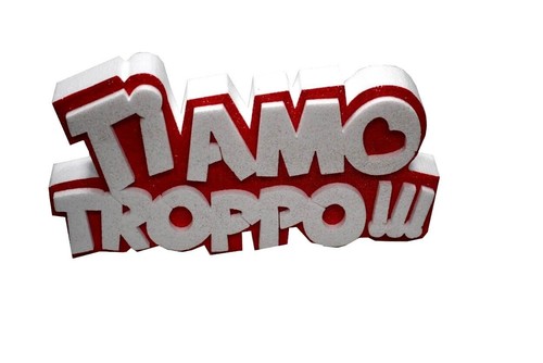 Scritta amo troppo in - scritta,