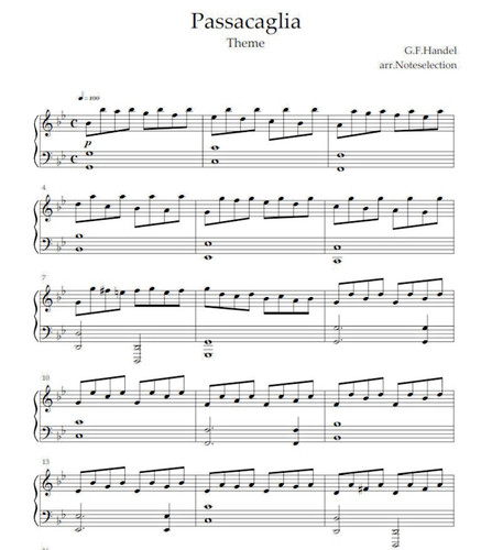 Passacaglia tema dalla - dalla, suite