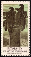 1911 Italy Poster Stamp Rome