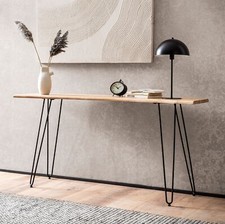 Tavolo consolle FineBuy credenza 150 cm ripiano legno massello bordo albero moderno