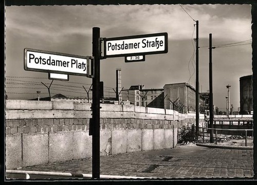 Berlino mauer am potsdamer - ak,