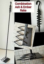 Rastrello combinato stufa a legna/camino frassino e membrana 27" o 36" realizzato da fabbro, FS