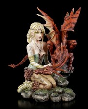 Fairy Land - Personaggio Elfo con Grande Drago - Statua Fairy Land Dragon