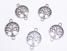 5pz connettori albero della vita colore argento tibetano 28x20mm nickel free