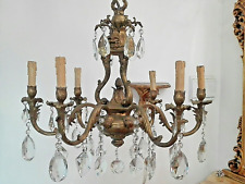 Lampadario Lampart in pressofusione di ottone con cristalli di Boemia con 6 luci