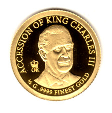 LIBERIA 25 dolares 2023 REY CARLOS III - 25 Dollars gold -  1/2 gramo oro puro