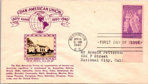 Aprile 1940 fdc usa - 1940, #895