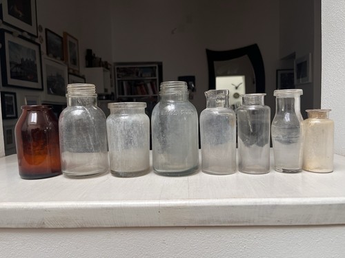Bottiglie vetro antiche - vetro,