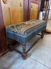 Panca antica del Seicento  gambe tornite stoffa originale  floreale XVII secolo