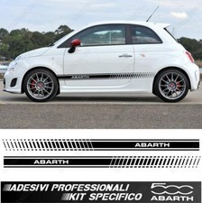 ADESIVI STRISCE FIANCATE LATERALI ABARTH FIAT 500 2007-2016 NERO CON SPATOLA