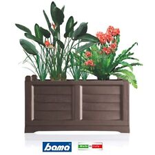 FIORIERA ARREDO CM.80X42,5X42h CACAO VASO RETTANGOLARE RESINA GIARDINO 