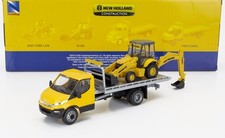 MODELLINO FURGONE STATICO NEWRAY IVECO FIAT DAILY PIANALE 2023 C/ESCAVATORE 1/36