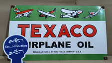 Insegna smaltata porcellana olio aereo Texaco 24 x 14 pollici 1 lato