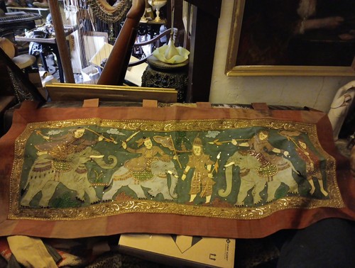Grande arazzo antico guerriero