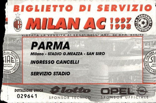 Biglietto stadio milan - milan, ac