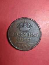 Moneta 10 tornesi 1840 Ferdinando ii  diametro 37,2mm peso 30,62gr così come si 
