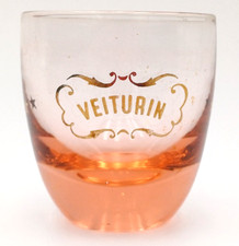 VEITURIN VERMOUTH BICCHIERE DA COLLEZIONE PUBBLICITARIO VINTAGE ANNI '40/50
