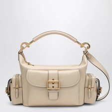 Borsa per fotocamera Chloé in pelle beige con tracolla rimovibile e design multitasche