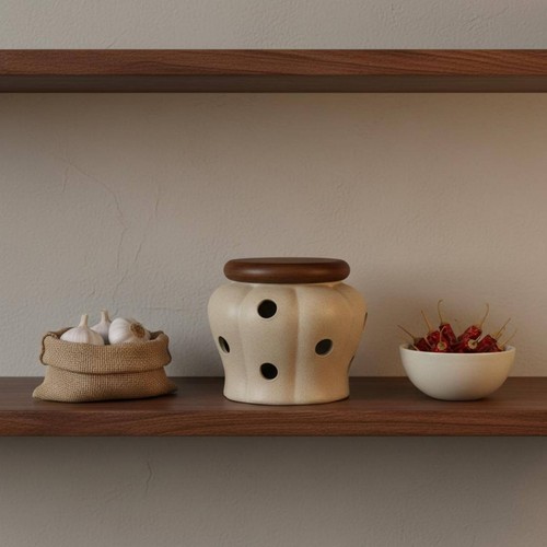 Barattolo aglio terracotta - aglio,