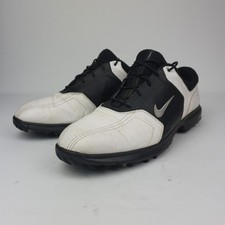 Scarpe da golf Nike Heritage da uomo in pelle bianca e nera UK