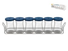 Set 6 Porta Spezie Zest Coperchio blue Cc 160 Trasparente Pasabahce