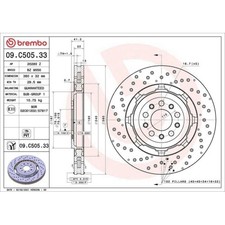 Disco Freno Brembo 09.C505.33 Prime Line - Dual Cast per Alfa Romeo