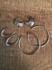 SET 3 PAIA DI ORECCHINI A CERCHIO IN ARGENTO