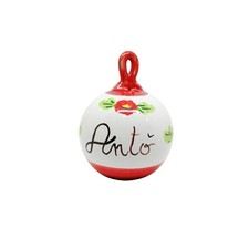 Palla Palline di Natale in Ceramica Vietri fatta a mano Rossa personalizzata 