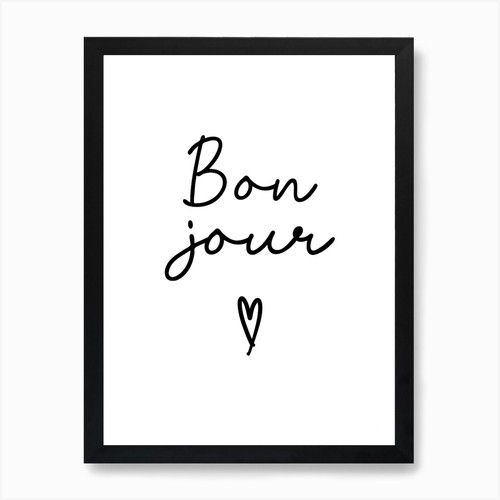 Poster arte parete bonjour - da,