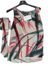 Canotta Donna Esate Fantasia tg 46 Claudia Gil® Viscosa Leggera Con Sciarpa Cool