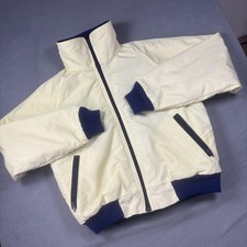 Giacca vintage Woolrich donna media avorio bomber foderata in pile made USA anni 90