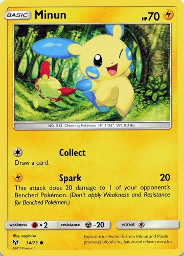 Pokémon tcg minun 73 - minun, #34/73