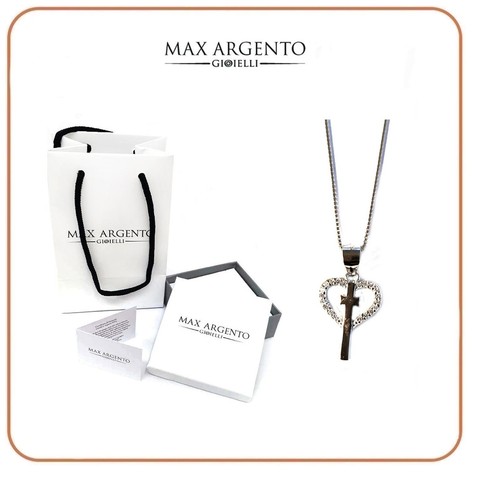Collana ciondolo croce cuore - collana, e