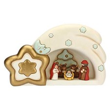 THUN - Mini Presepe Classico 2019 con Capanna Grande a Stella Cometa - Ceramica