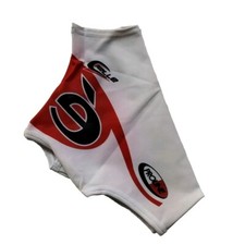 1 Paio Copriscarpe Ciclismo Estivi Lycra Bianco Rosso Cycling Oversocks 39/45