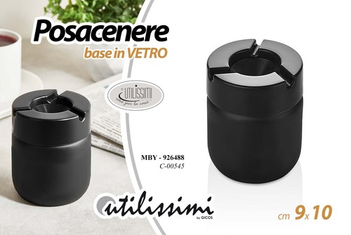 Posacenere base vetro nero - base,