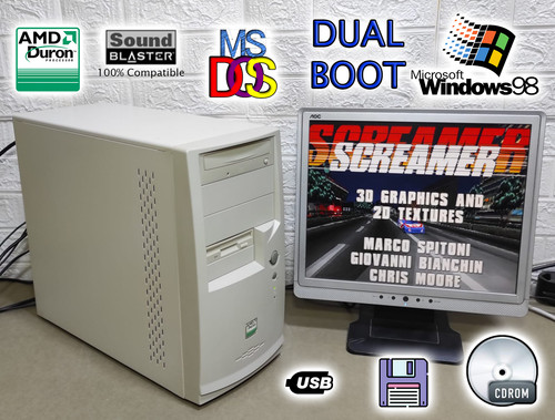 Retro dual boot dos - dual, &