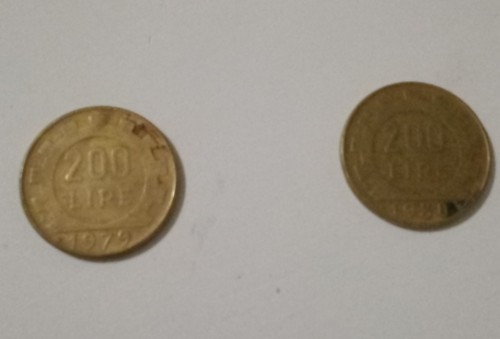 Monete 200 lire - lire, anno