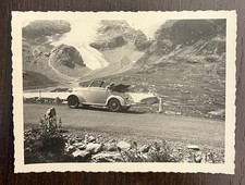 VECCHIA FOTO (cm 11,5x8,5) auto in viaggio verso il Bernina nel 1950