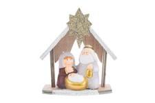 Presepe in Ceramica e Legno 13x15,5 - Collezione Natale Le Stelle