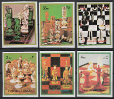 Fujeira 1971 Torneo Olimpico di Scacchi Giochi da Tavolo Sport Imperf 6v MNH