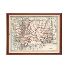 Vecchia mappa di Washington