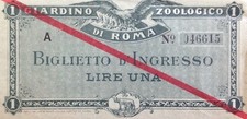 § GIARDINO ZOOLOGICO DI ROMA - BIGLIETTO D'INGRESSO ANNI '20/'30