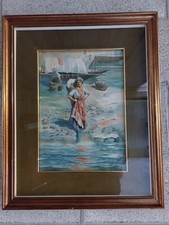 800 GIROLAMO PIERI NERLI SIENA 1860 - NERVI 1926 ACQUERELLO SU CARTA LAVANDAIE