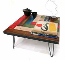 Tavolino Caffè Paul Klee Personalizzabile Legno Pallet Acciaio Gambe Forcina