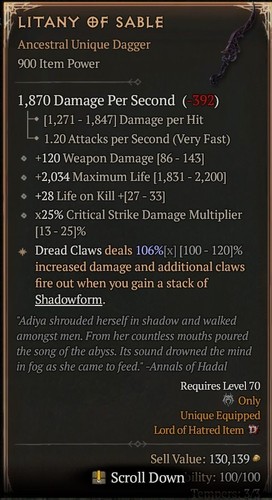 Litany sable 900 - litany, ip