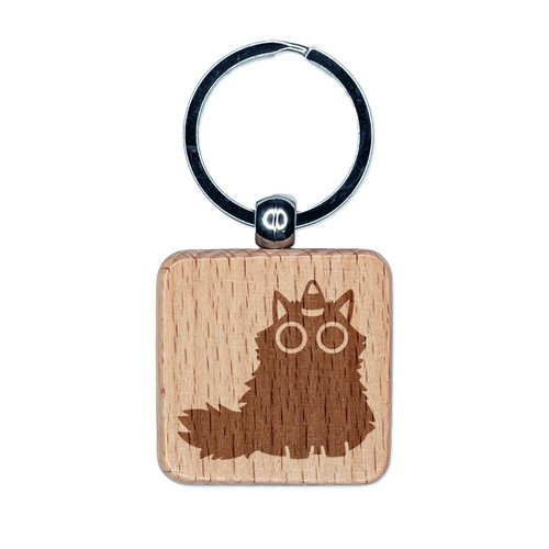 Portachiavi quadrato legno - portachiavi,