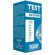 Aquili Test 7 in 100 Strisce Reattive per PH KH NO2 NO3 CA FE CI Acquario Marino